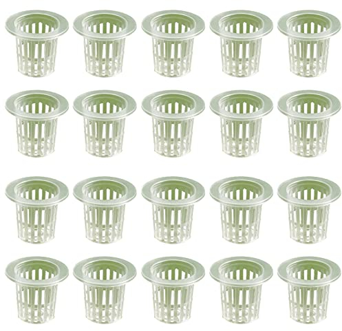 CTForest 20 Pezzi Cesto per Piante Idroponiche, Vaso Fiori Idroponico, Vaso Giardino Idroponico, Adatto per l'idroponica e la Coltivazione Fuori Suolo sui Balconi Giardino(Bianco)