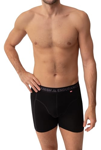 DANISH ENDURANCE Boxer Uomo in Lana Merino, Intimo Termico Invernale, Sportivo e Quotidiano, 1 Paia, Nero, XXXL