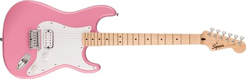 Squier Sonic Stratocaster HT H Electric Guitar, Flash Pink, Maple Fingerboard, White Pickguard