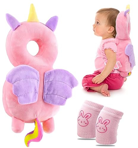 Gohytal Baby Kopfschutz, Verstellbare Baby Head Protector Kopfschutzkissen mit Knieschoner Baby für Baby Kinder 4-24 Monate Sicheres Krabbeln die Krabbeln Laufen Lernen Geschenke für Neugeborene Babys