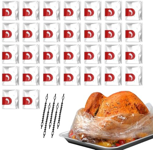 Lot de 30 sacs à rôtir pour four, 25 x 38 cm, sacs de cuisson pour poulet, viande, poisson, sac à rôtir multifonction