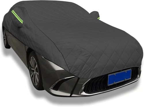 Mezza Telo copriauto antigrandine per Volkswagen Touareg 2018- | 4878 x 1984 x 1702 mm | Mezza Copertura per Auto Traspirante Addensata, Adatto a Tutte Le Stagioni Vento Antipolvere(Black)