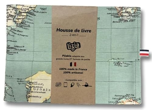 Lizia - Pochette de Livre 2 en 1 - Monde bleue - Protection Optimale - Design Innovant