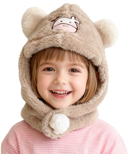 EJRUP Bonnet d'hiver pour Enfants 0-6 Ans, Doux et Confortable, Design Bonnet-écharpe, Bonnet Bebe Naissance, Accessoire Bebe Naissance