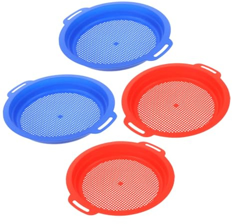 TOYANDONA 4pcs Sand Sifters Beach Plastic Strainers for Shells and Sand Sifting Lightweight and Compact for Outdoor Family Activities Gardening and Party Use
