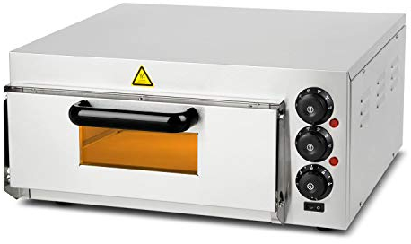 VERTES Horno para pizza Gastro con ladrillo refractario, función de temporizador y luz, horno de piedra para pizza italiana original, calor superior e inferior regulables por separado hasta 350°C