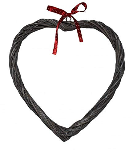 Red Hamper Couronne en Osier avec Ruban à Pois Rouges 26,5 x 2 x 27 cm