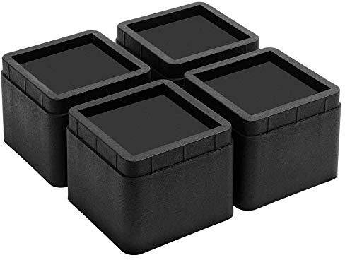 Uping 4st Möbelerhöher Betterhöhung Möbelerhöhung Tischerhöher Elefantenfuß Bed Riser Verstellbare Möbelerhöher 5cm, 10cm (Schwarz)