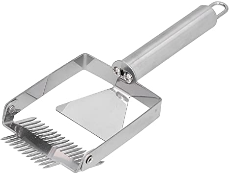 Honig-Entdeckelungsgabel, Doppelkopf-Design Einfach zu haltende Entdecklungsgabel Entdeckelungsschaufel Imker-Ausrüstungswerkzeug für Imker(Edelstahlgriff Doppelkopf)