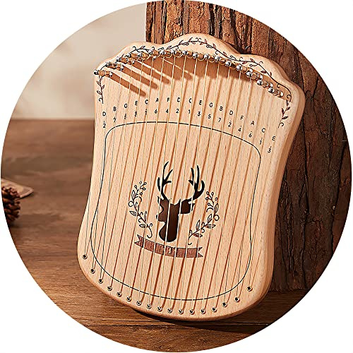 17 strängar lyre harpa, lättlärd harpa instrument med väska, reservsträng, plektrum, stämningsnyckel, stränginstrument gåva för vuxna, barn och nybörjare (färg: natur, storlek: boxtyp)