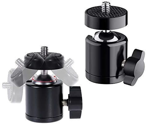 Tripod Mini Ball Head Mount with Removable 1/4 Hot Shoe Adapter 360°Swivel Camera Brackets BallHead Stand Support