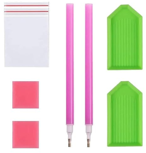 LOTOWELZON 6pcs/2sets 5D Diamond Painting Accessori Strumenti di Pittura Diamante Stick Penne e Diamante Pittura Ciotole di Plastica Clays per adulti o bambini
