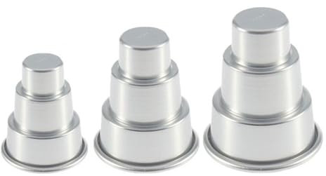 Raxove Backen von Kuchenformen, Backformen-Set | Rundes Kuchenform-Set mit 3 Schichten | Einfach zu lösende DIY-Kuchenform zum Backen von Kuchen, Quiches, Deep-Dish-Pizza und Obsttörtchen