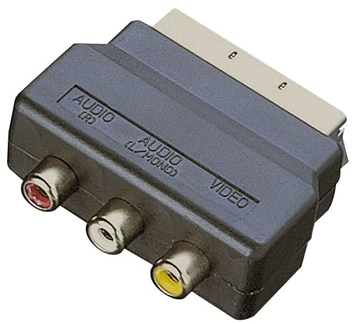 Mr. Gadget's Solutions Conector Scart RGB Macho a 3 RCA Hembra A/V Adaptador convertidor Compatible con TV DVD VCR, Conector Divisor Adaptador RCA RGB