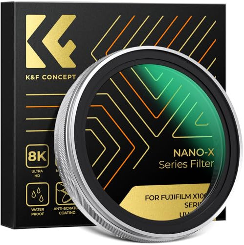 K&F Concept Nano-Xcel Filtro di Protezione UV per Fujifilm X100 Serie, Filtro MCUV con 28 Strati di Rivestimento Nano Compatibile con Fotocamera Fujifilm X100 X100S X100F X100T X100V X100VI(Argento)