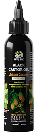 Natural Mystic Jamaican Black Castor Oil - Enriched with Mango Butter and Lime Essential Oil, Nourishes Hair & Purifies Skin, Restores Balance, 100% Natural - Mango and Lime, 120ml