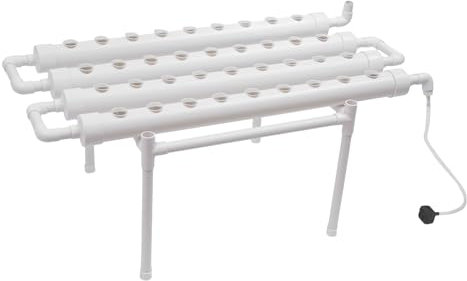 NadineDutol Sistema di coltivazione idroponica con 36 siti di impianto, 1 strato di sistema di coltivazione idroponico, tubi senza terra, sistema di irrigazione automatico, bianco