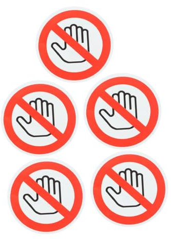 OSALADI Pegatina Autoadhesivo de Señal de Advertencia No Tocar Color Neutro Adhesivo Fuerte y Material de Etileno Paquete de 5 Hojas para Fábrica y Almacén