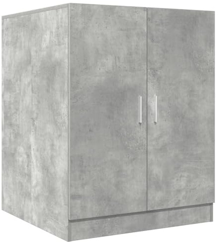 Gecheer Armadio,Mobile,per Lavatrice,Moderno,in Multistrato,Grigio Cemento,71x71,5x91,5 cm,Mobile per Lavatrice con Ante,Armadio per Lavatrice Moderno