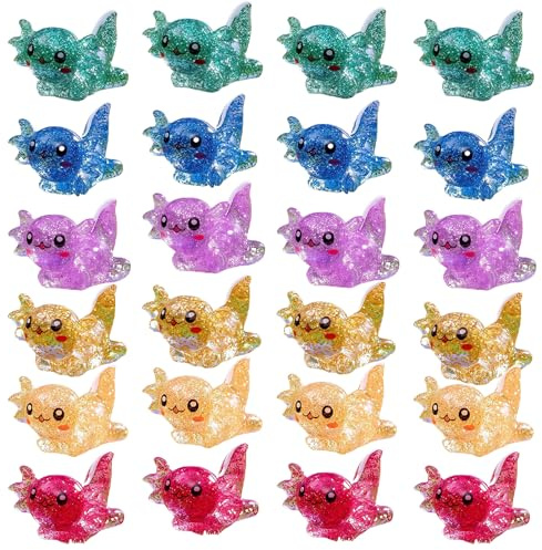 24 PCS Mini Resin Axolotl Toy, Mini Resin Animals Mixed Axolotl Toys for DIY Craft Birthday Party Plants Decoration Micro Landscape Fairy Aquarium Dollhouse Decor aged 15 and above