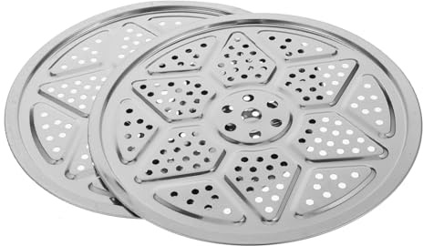 Ciieeo 2pcs Stainless Steel Steamer Rack Round Steam Holder Tray for Vegetables Dumplings Seafood Fit Pressure Cooker Insert for Nutrient-preserving Steaming