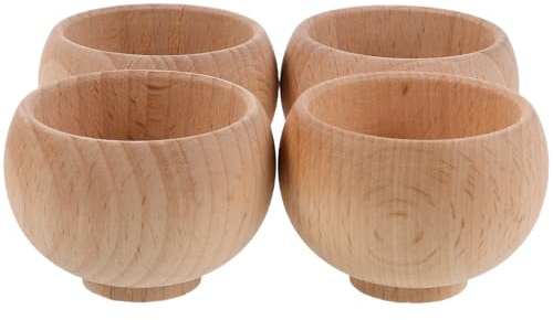 ifundom Lot de 4 Bols à Aiguilles en Bois Brut Japonerie Base pour Coussin à Épingles Artisanale Support Stable pour Couture Crochet et Patchwork Mini Socles Décoratifs Polyvalents