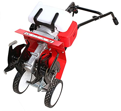 OUKANING 1.45KW 52CC Motoazada de Gasolina Motor de 2 Tiempos Azada Motoazada de jardín Cultivador Ancho de Trabajo: 30 cm, Profundidad de arado: 8-10 cm