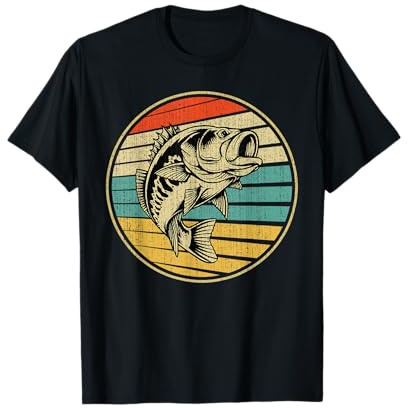 Bass Fishing Fish Vintage Retro 70s 80s Fisherman Funny T-Shirt