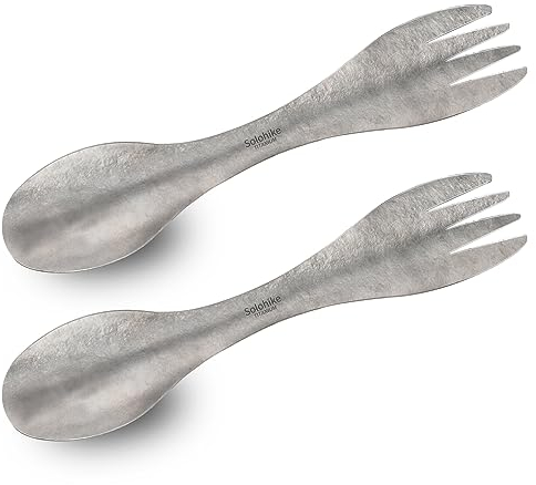 SOLOHIKE Göffel Titan, 2-in-1, Gabel und Löffel, leichtes Campingbesteck Camping Besteckset Outdoor Besteck, für Outdoor-Rucksackreisen, Wandern