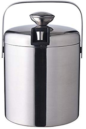 SuhoFutus Eiswürfelbehälter 1.3L mit Zange & Deckel, doppelwandig aus rostfreiem 304 Edelstahl, isolierter Eiseimer mit Griff für Picknicks, BBQ & Partys. Hält Eis & Getränke bis zu 6h lang kalt