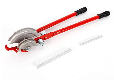 LANNADD 15 mm/22 mm, dobladora manual, profesional, manual de tubos, dobladora de tubos, con 2 rodillos de presión de metal para tubos de cobre, tubos de hierro, tubos de aluminio, tubos de acero
