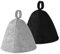 lasuroa 2uds Gorros de Sauna, Gorros Sauna de Fieltro Gorro Sauna Gorro Ruso para Sauna Juego de Gorros de Sauna Accesorios para Sauna Universales para Mujeres y Hombres(Gris y Negro)