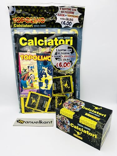 manuelkant Calciatori Panini 2024 2025 Starter Topolino + Scatola Box 100 bustine di figurine sigillate Edicola