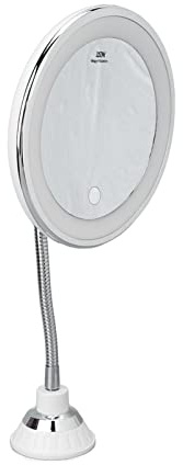 GEERYZHE Lighted Magnifying Makeup Mirror, Suction Cup Design Three Light Colors LED Makeup Magnifying Mirror for Detailed Makeup for Home