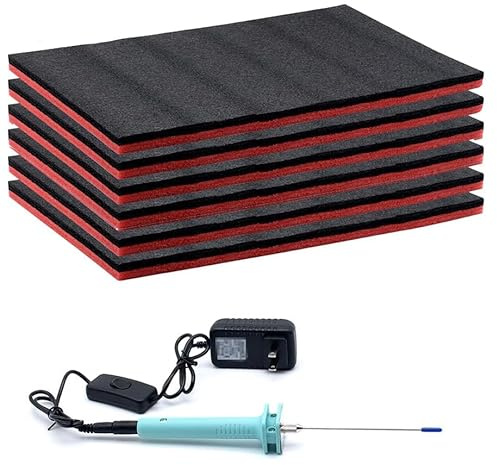 Espuma para Caja de Herramientas, Caja de Herramientas con Espuma Shadow para Insertos (40 x 30 x 2,5 cm, Paquete de 6)