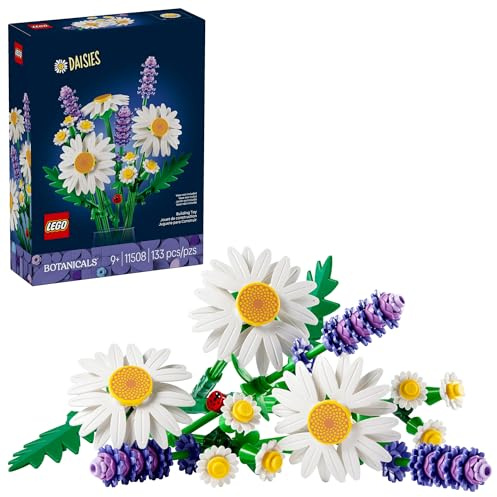 LEGO Botanicals Daisies Building Toy - Artificial Flowers Crafting Kit for Girls & Boys, Ages 9+ - Gift for Easter Baskets - Kids Room Decor for Book Shelf or Desk - 11508