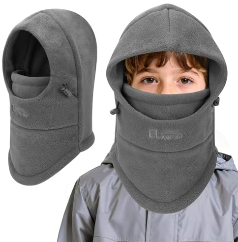 VGMANNTA Cagoule Enfant d'hiver Thermique Polaire Cache Cou Enfant 4-9 Ans Masque Ski Cagoule Chaude Convient sous Les Casques pour Garçons Filles en Hiver pour Le Ski La Course Le Vélo-G