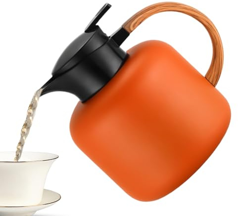 Caraffa per acqua da comodino – Pentola isolata sottovuoto da 2 l, brocca termica con manico antiscivolo, per bevande calde, caffè, tè, bevande, casa e ufficio, per appartamenti, feste, campeggio