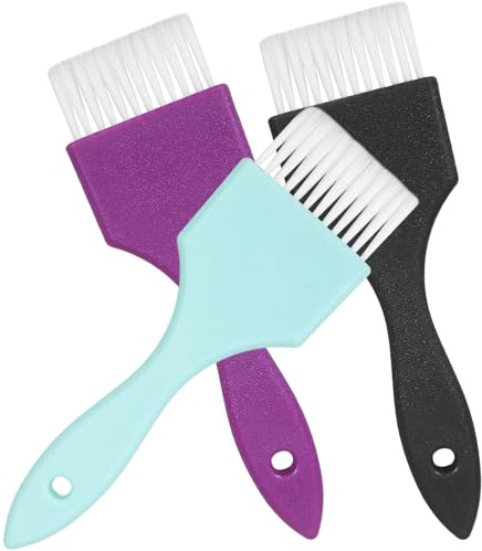 Amosfun Set 3 Spazzole per Tintura Chioma Pennello Applicatore, Spazzola da Parrucchiere per Trattamenti e Colorazioni, Uso Professionale e Domestico, Materiale Resistente, Colore Casuale