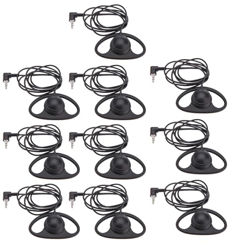 Asixxsix Enkelöra Hörlurar med Mikrofon, 3,5 Mm L-formad Plugg Mono öronsnäcka för Bärbar Dator Smartphone Surfplatta, Lätt öronkrok Headset för Samtal Spelturer, Single Side Headset (10 st)