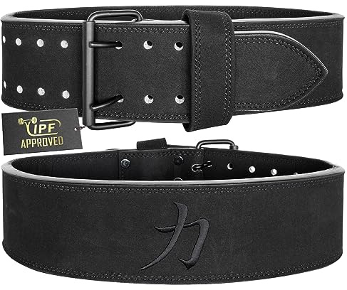 Strength Shop 10mm IPF Prong Belt Gewichthebergürtel mit Schnalle, Gr. L (Schwarz), Robuster & langlebiger Lifting Belt stabilisert & schützt Rumpf u. Wirbelsäule im Training
