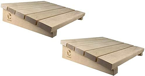 SudoreWell® Sauna Kopfstütze Exklusiv aus Birkenholz - 2 Stück