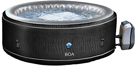 NETSPA Spa Gonfiabile, Circolare, XL Familial 5/6 posti, per Esterni, Colore: Nero