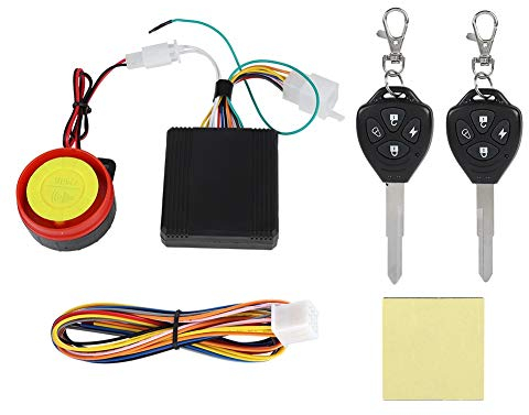 T osuny Système d'alarme pour Moto avec Clignotant, Alarme Antivol Vélo Alarme de Vibration 125Db 12V Entièrement scellé et étanche, télécommande Double Scooter, avec Fonction de Feux de Direction