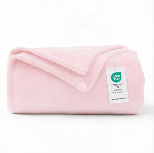 WAVVE Fleece Blanket Sofa Throw Pink 4ft x 5ft - Fluffy Soft Warm Versatile Blanket for Sofa/Couch/Bed Throw/Single Size, 130x150 cm