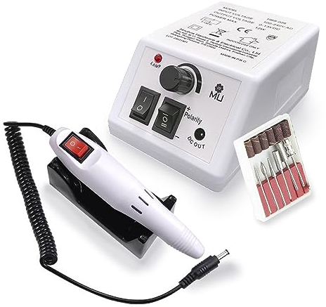 m MU, Fresa de uñas profesional, lima eléctrica para uñas, 6 en 1 puntas de fresadora de uñas, cortador de uñas semipermanente, pedicura y manicura, juego de cuidado de manos y pies para esmaltes con