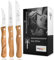 Schwertkrone Solingen 3er-Set Premium Obst-, Gemüsemesser und Tomatenmesser, Olivenholzgriff, Rostfreier Edelstahl, Made in Germany