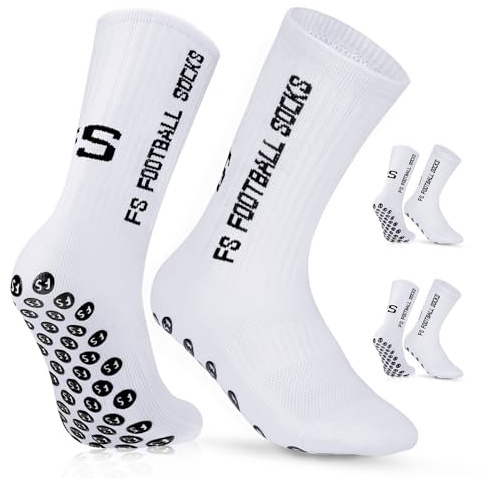 Grip Calcetines Fútbol 2 Pares Antideslizantes | 75% Algodón | Talla 31-34 | Para Hombre y Niños