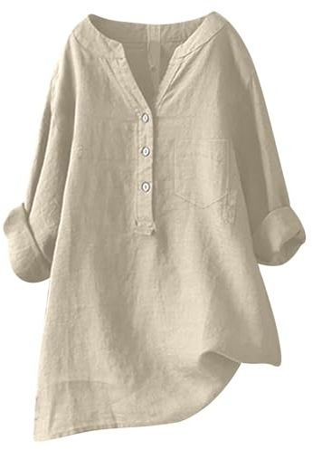 Tunique Femme Coton Tee Shirt Femme Sexy col v Short Cuir Femme Taille Haute Chemise Flanelle Chaude Crop Top Noir Gothique 12 Ans Blouse Cuisine Femme Coton Corset Princesse (Beige, S)