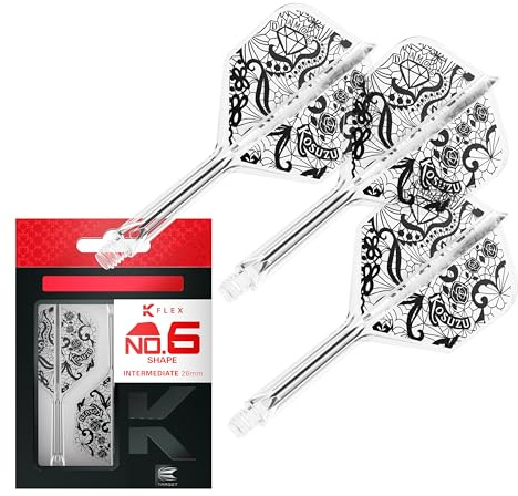 Target Japan Diamond Sistema di Alette Asta per Freccette K Flex, No.6 | Confezione da 3 Kflex all in One Flight, Player Edition Kosuzu Iwao Accessori Freccette | K-Flex Dart STEM – Intermedio (26mm)